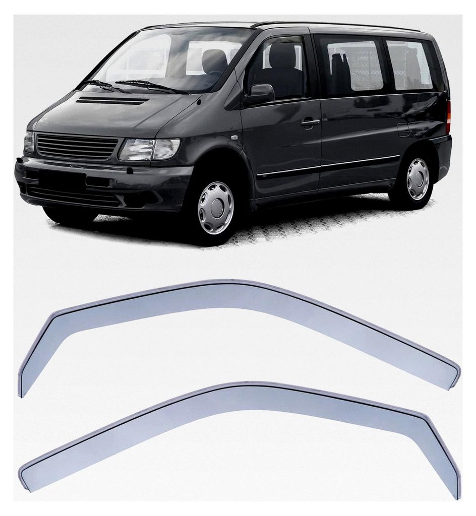 Windabweiser für Regen und Windschutz in Schwarz für Mercedes V-Klasse Vito W638 1996-2003