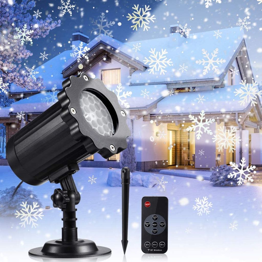 LED Projektor Schneeflocken Gartenleuchte Weihnachten IP44 Weihnachtsbeleuchtung 