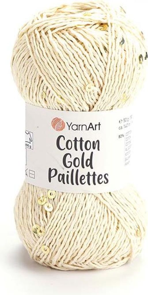 Yarnart Baumwolle Gold Paillettes 7103 – Glänzende Produktbild 