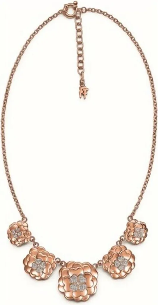Collier Folli Follie 3N14T028RC pour Femme en Or Rose Chic de 45 cm