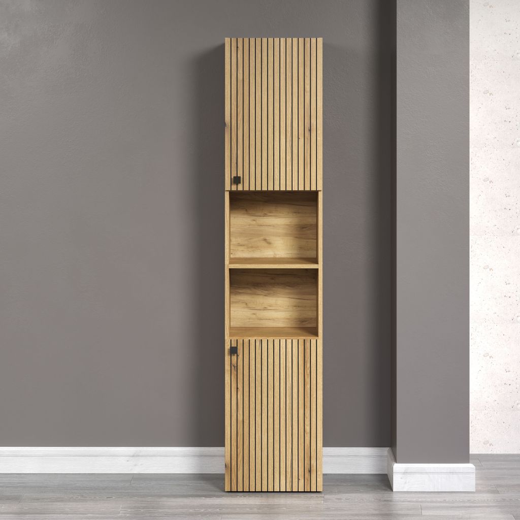 trendteam Bad Hochschrank Pure Bliss Evoke Eiche Melamin Produktbild 6