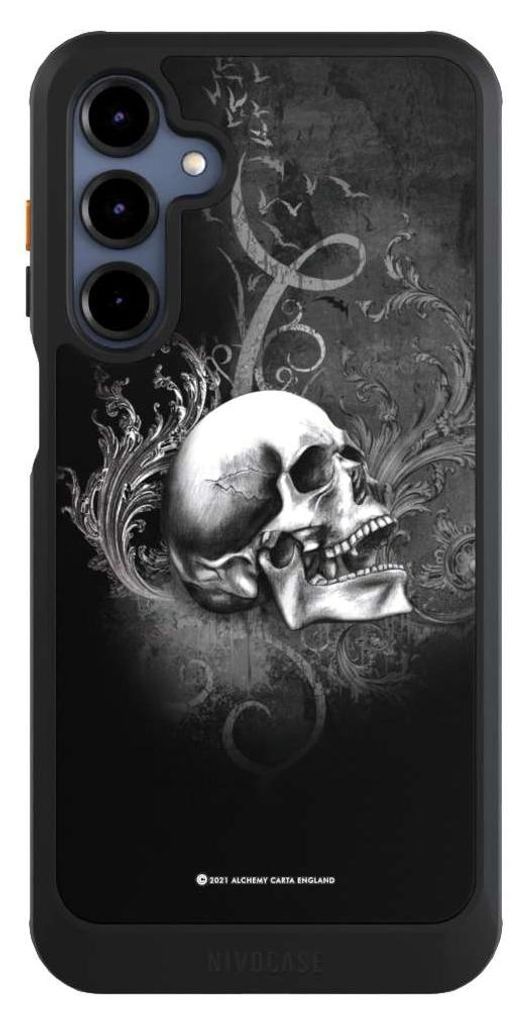 NIVOCASE Hülle für Samsung Galaxy A16 5G Handyhülle NIVOcore Case Schwarz Gothic Schädel Totenköpfe