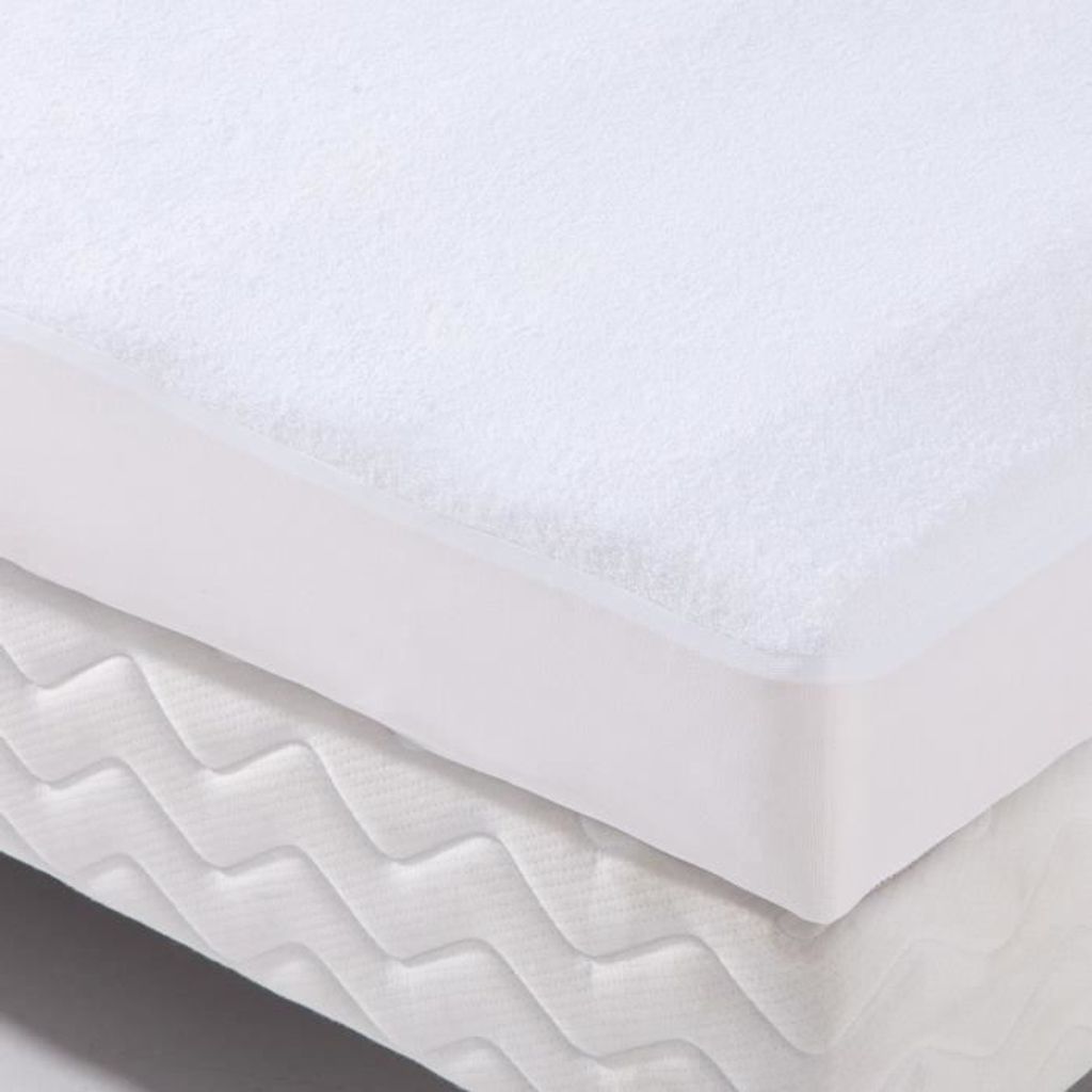 Schutz Bettwäsche wasserdichte Abdeckung Transalese Schwamm 100% Baumwolle 160x200 cm weiß
