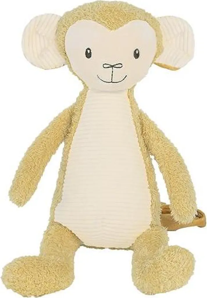 Doudou Singe Mano 28cm Happy Horse Jaune : Apaiser le Sommeil de Bébé