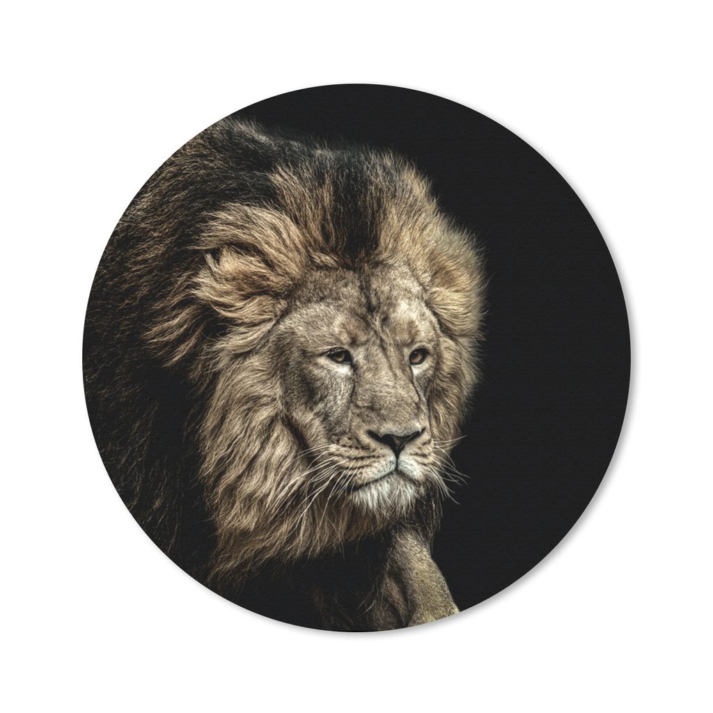 MuchoWow Mauspad Mousepad Löwe - Tiere - Schwarz 30x30 cm - Mousepads - Maus Mat - Pad - Mausunterlage - Tischunterlage - Schreibtischmatten