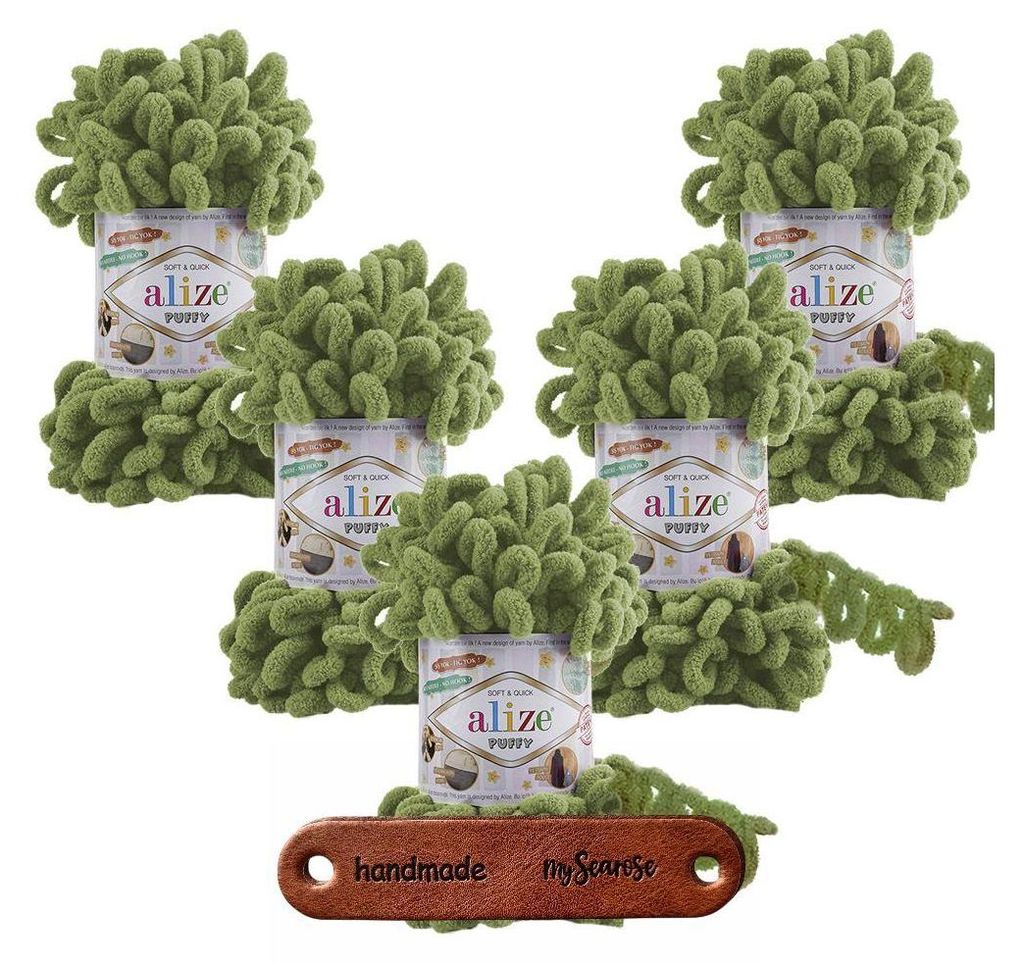 5 x ALIZE Puffy 485 Green mit Label Produktbild 