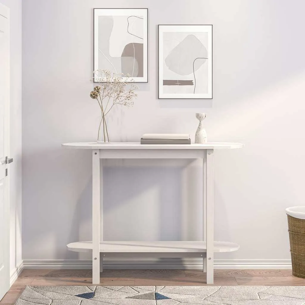Consolle in Pino Massiccio Bianco 110x40x80 cm - Alta Resistenza - 3