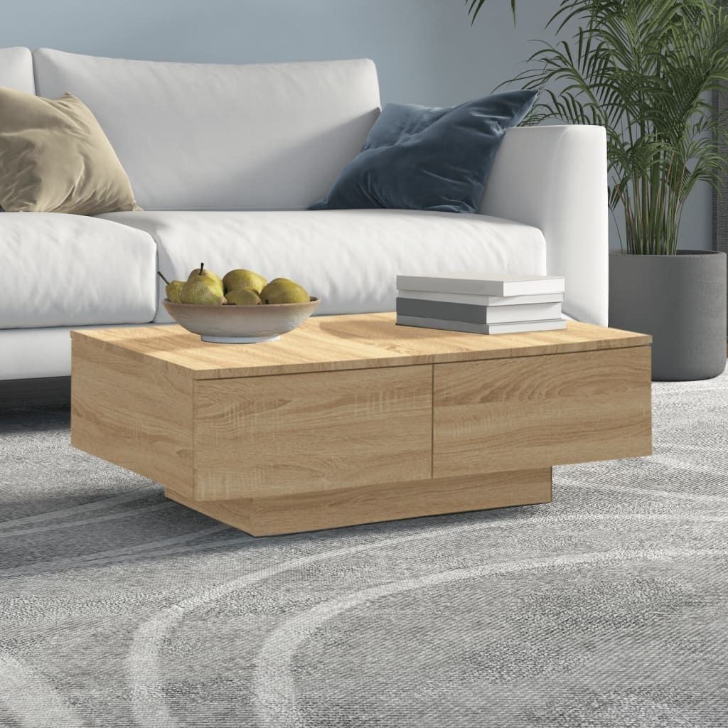 The Living Store Couchtisch Sonoma-Eiche 90x60x31 cm Holzwerkstoff