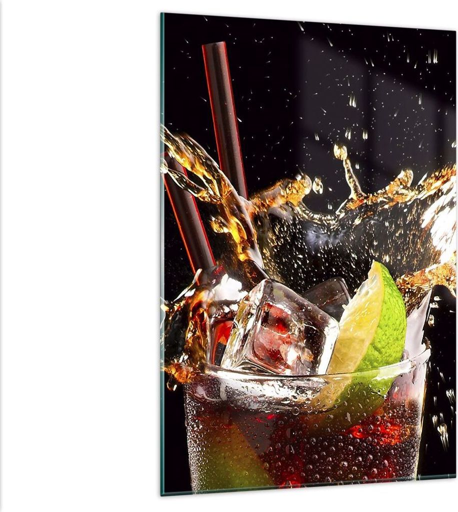 Bilder auf glas - Einteilig - Trinken saft cocktail nachtisch - 80x120cm - Glasbilder - Wandbilder - Bilder - Wanddekoration aus Glas - Glas Bilder...