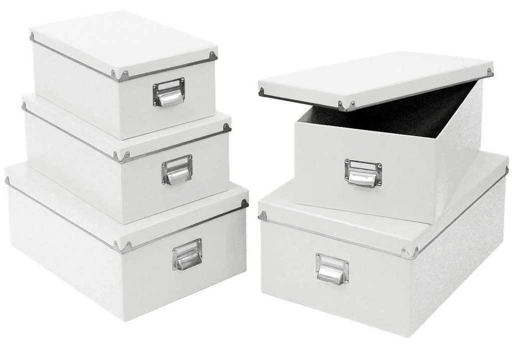 Zeller Boxen-Set, 5-tlg., Pappe, weiß 40x29x17 Produktbild 