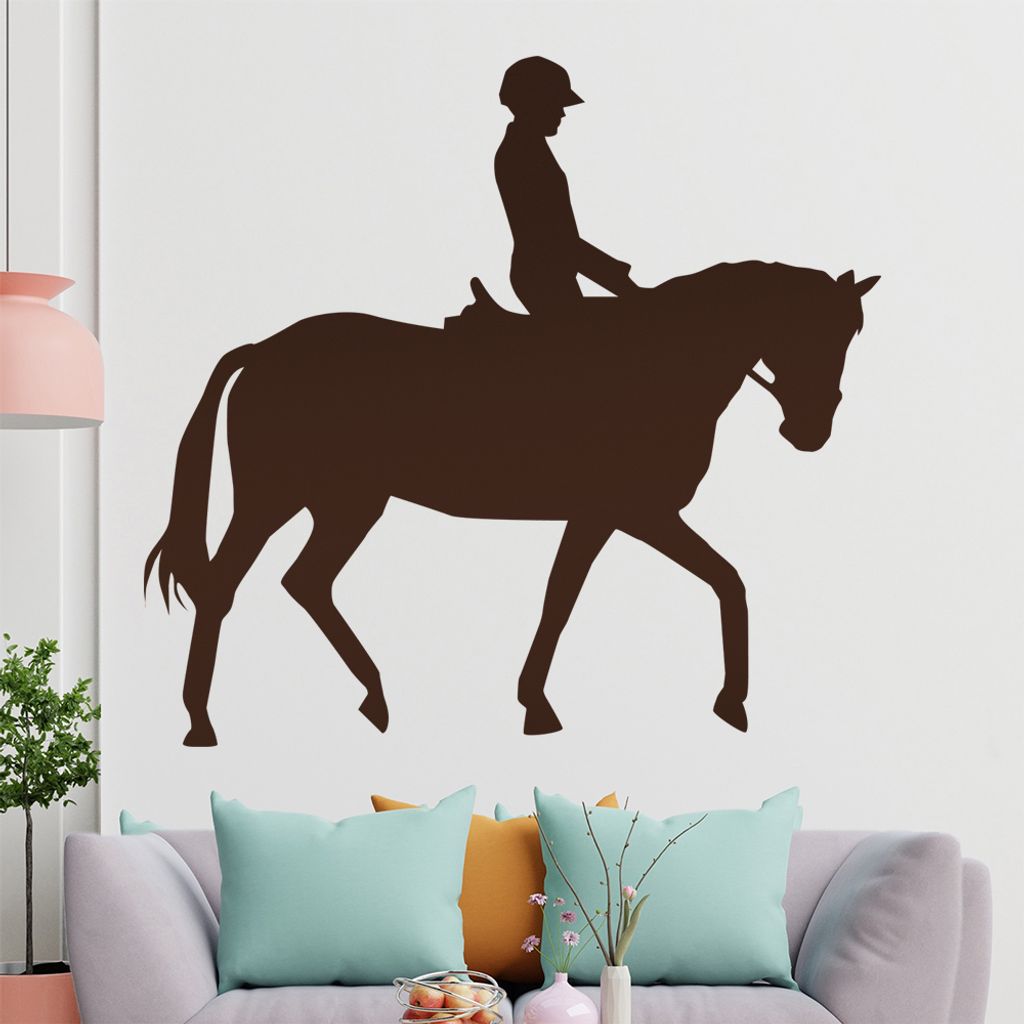 KIWISTAR Reiter Silhouette Pferdesport sitzend Wandtattoo in 6 Größen - Wandaufkleber Wall Sticker - Dekoration, Küche, Wohnzimmer, Schlafzimmer...