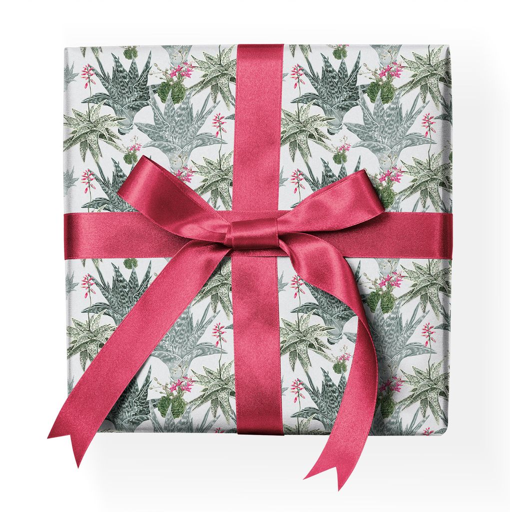 Tropisches Botanik Geschenkpapiermit exotischen Blatt Pflanzen, grün - G23024, 32 x 48cm