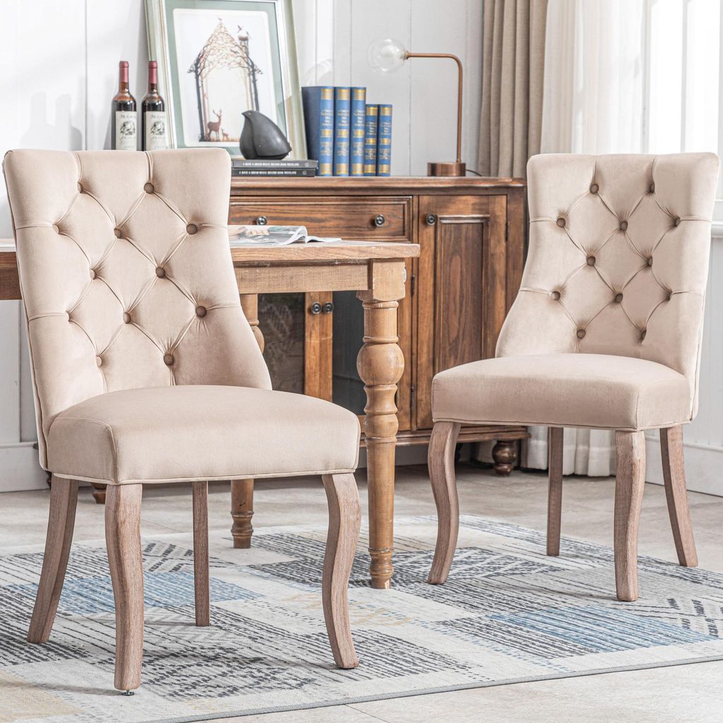 okwish Lot de 2 chaises salle à manger à 4 pieds, dossier Image du produit 