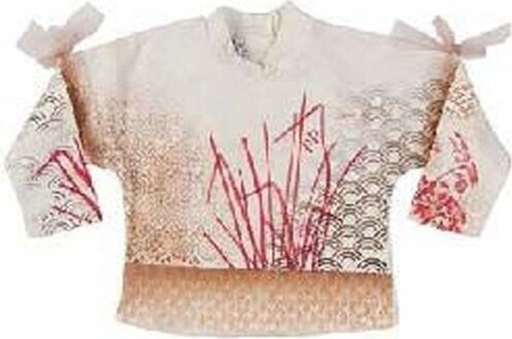 Patrizia Pepe Longsleeve Langarm Mädchenshirt Kindershirt wollweiß/bunt, Größe:92