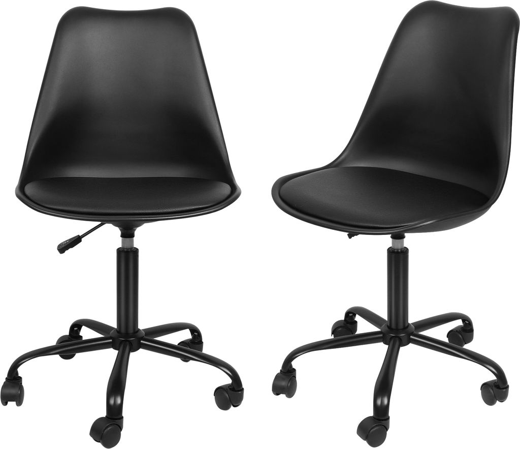 2er set Bürostuhl Homeoffice Stuhl Drehstuhl Schreibtischstuhl Schwarz