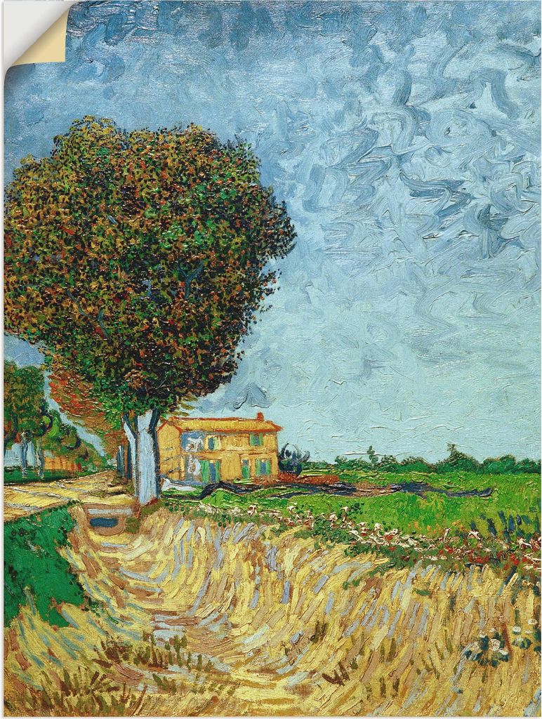 ARTland Wandbild, selbstklebend Allee bei Arles mit Häusern Größe: 90x120 cm