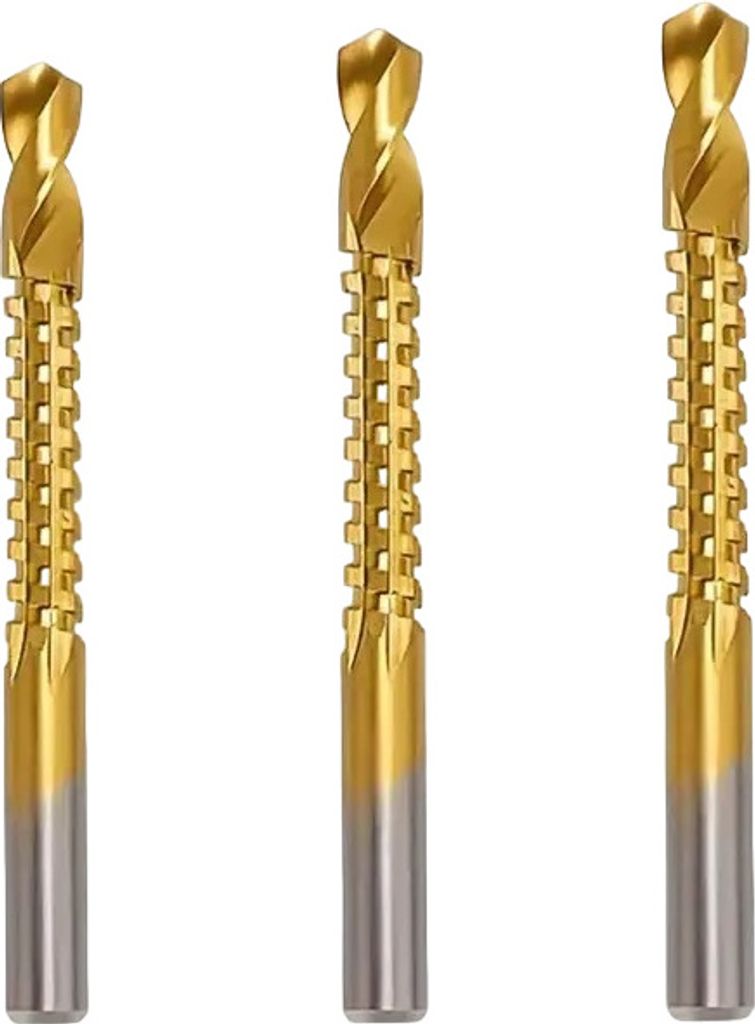 Bohrerset Gold - 3 Stück für präzises Bohren in Holz, Metall und Kunststoff KP30694