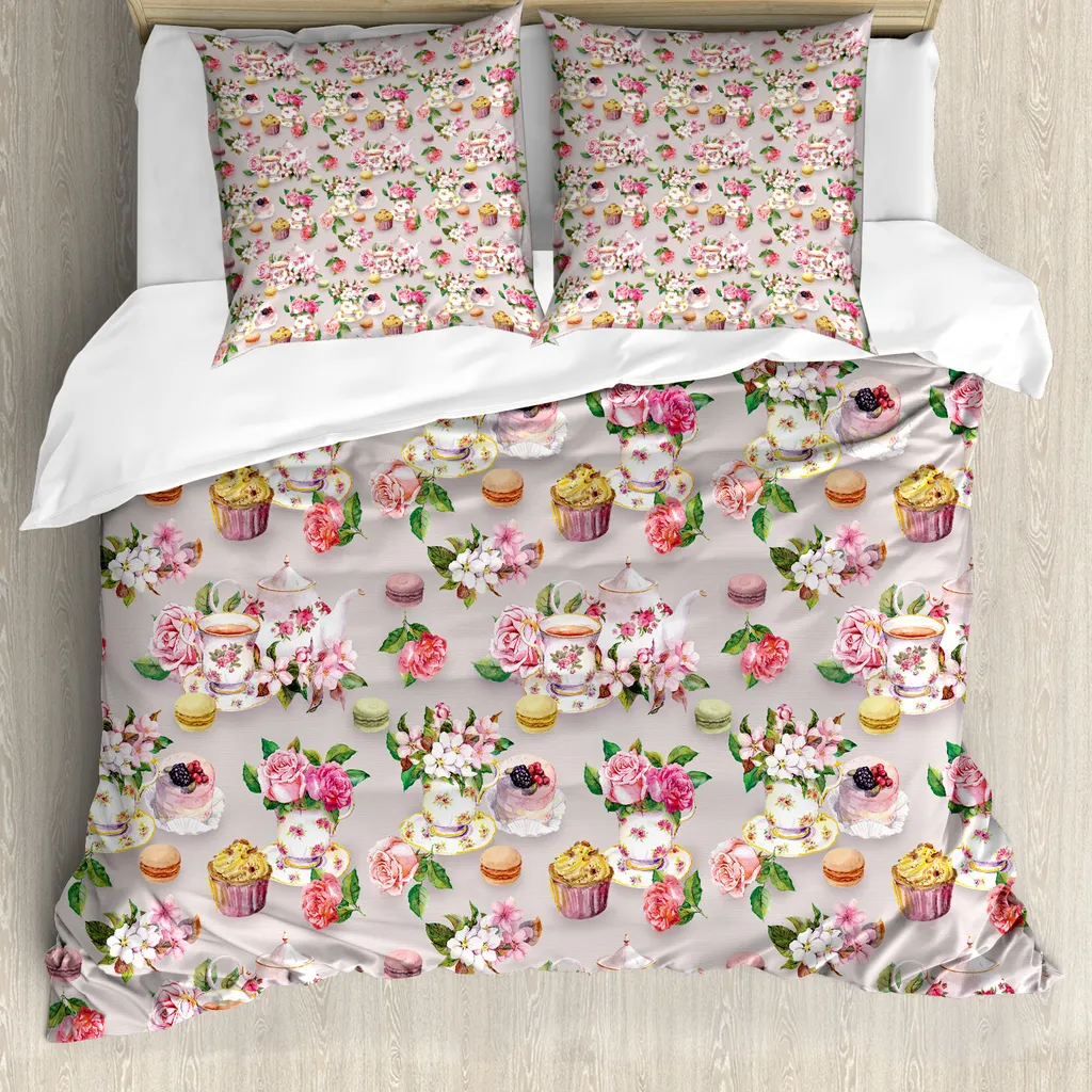 ABAKUHAUS Copripiumino Tea Rosa Pallido 200x200 - Set Letto Antiacaro