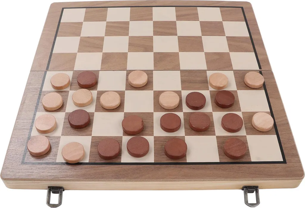 Jeu d'Échecs et Dames de Voyage 2-en-1 Magnétique avec Plateau Pliant