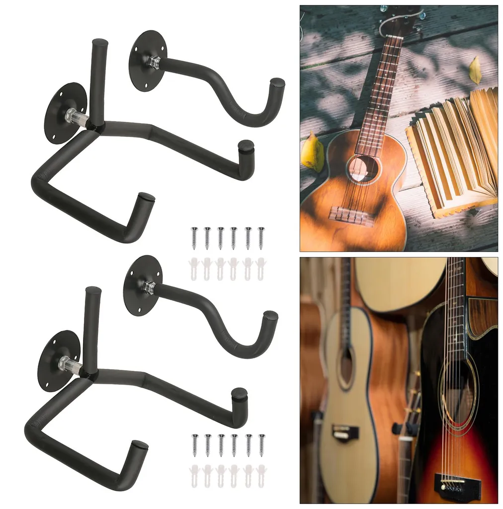 Support Mural pour Guitare Studio - Rangement Vertical Noir Gain de Place - 2