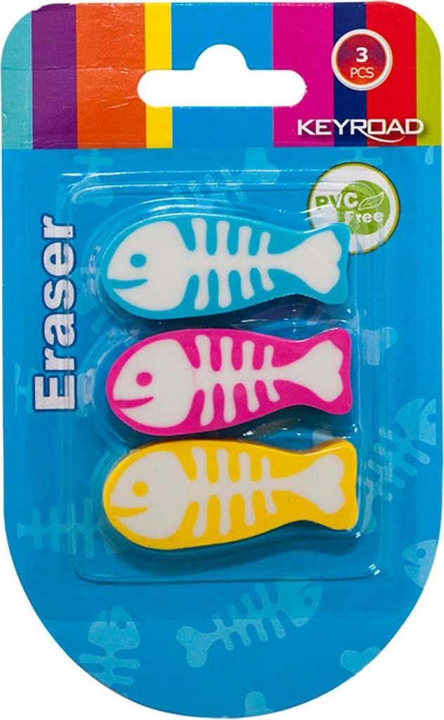 Keyroad Fisch-Radiergummi /3 Stück/ KR970348