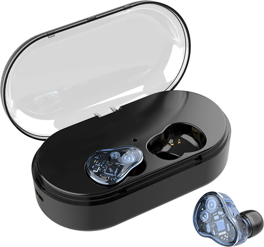Cuffie TWS Bluetooth 5.0 Blu - Bassi Profondi e Impermeabilità IPX7