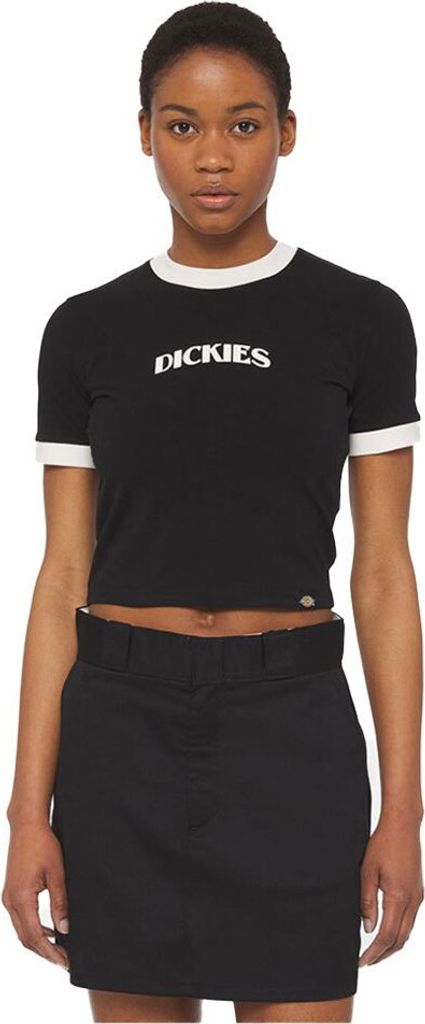 Dickies Herndon Ringer Kurzarm-t-shirt Schwarz 2XS Frau Schwarz 2XS