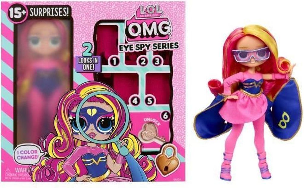 LOL Surprise OMG Eye Spy Superhero Puppe, 24 cm, Über 15 Überraschungen, 4 Modelle zum Sammeln, Ab 4 Jahren
