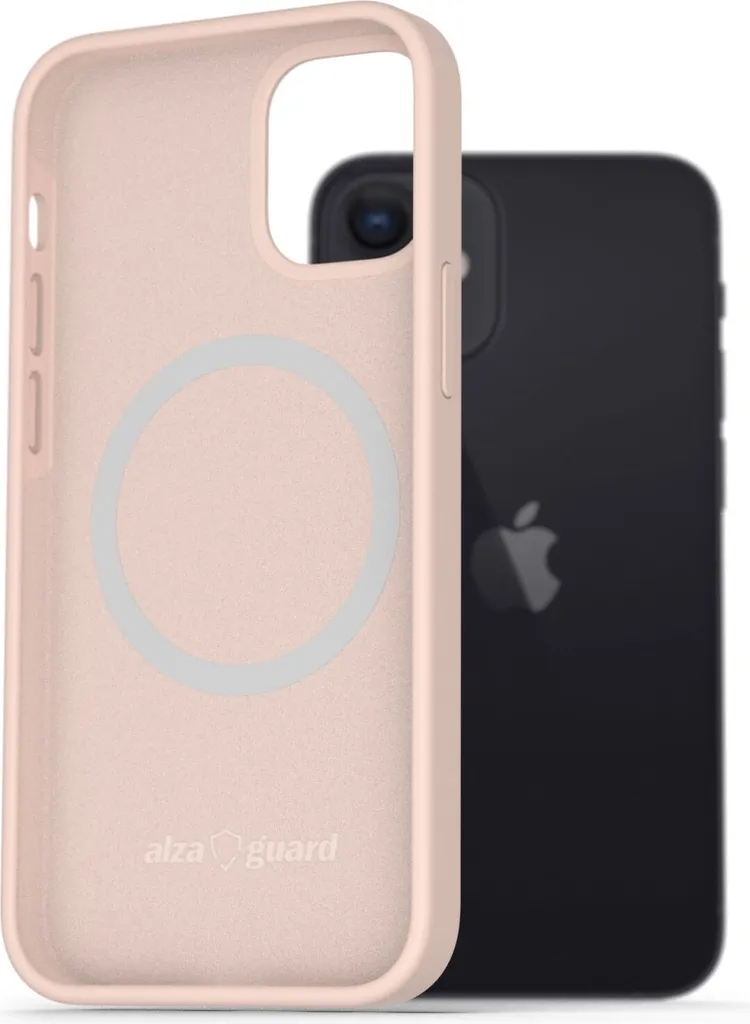 AlzaGuard Coque iPhone 12 Mini Silicone MagSafe Rose - Protection Fiable