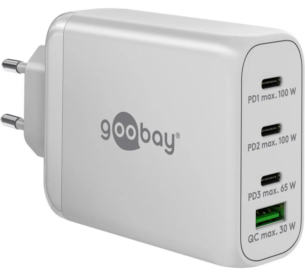 Chargeur Rapide Secteur pour PC Portable et Téléphone Goobay 65556 Blanc