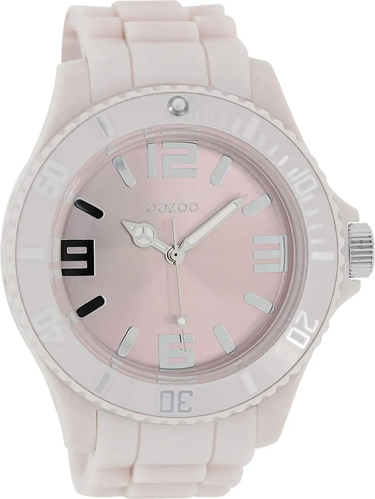 Montre Analogique Femme Oozoo Rose avec Bracelet Souple en Silicone