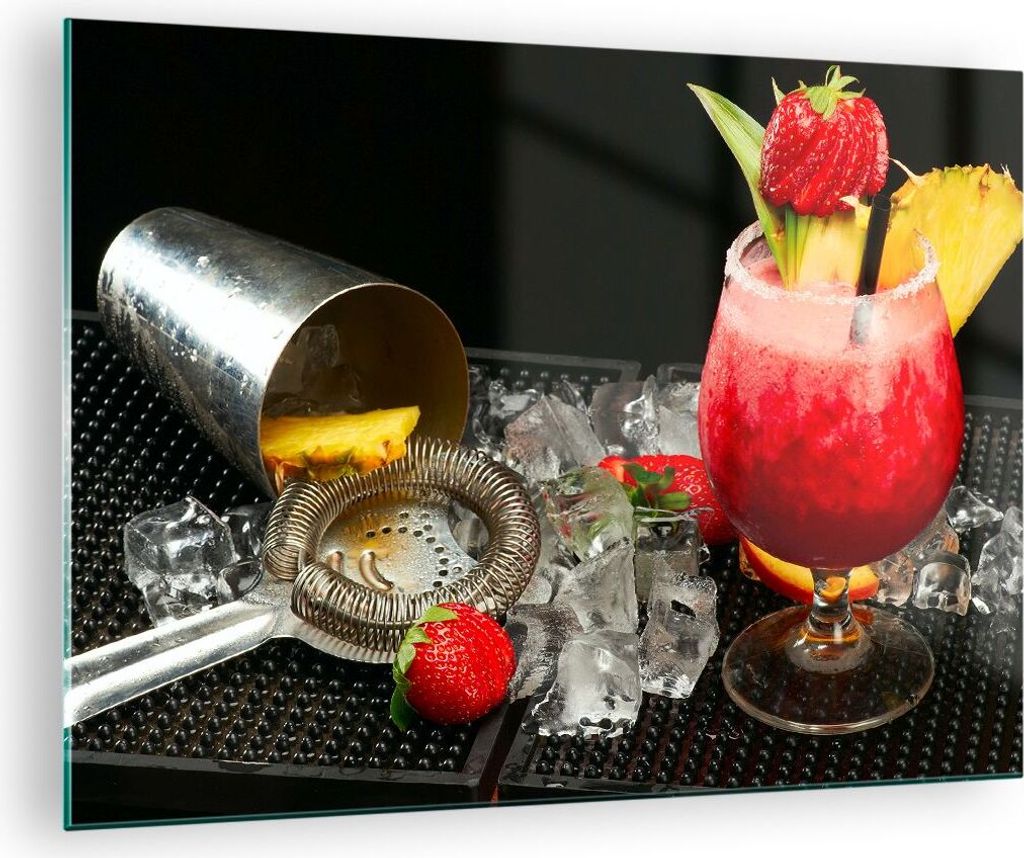 Bilder auf glas - Alkohol aperitif cocktail getränk - 70x50cm - Glasbilder - Wandbilder - Kunstdruck - zum Aufhängen bereit - Wanddekoration aus ...