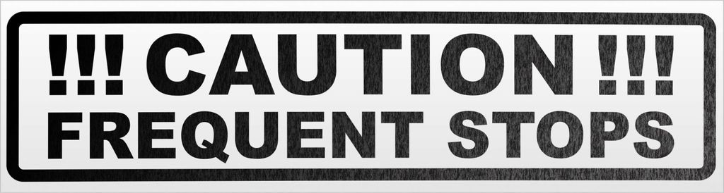 Kiwistar Caution Frequent Stops V2 Magnetschild Schild magnetisch - 20cm Schwarz - reflektierend - Magnetfolie für Auto PKW Kfz