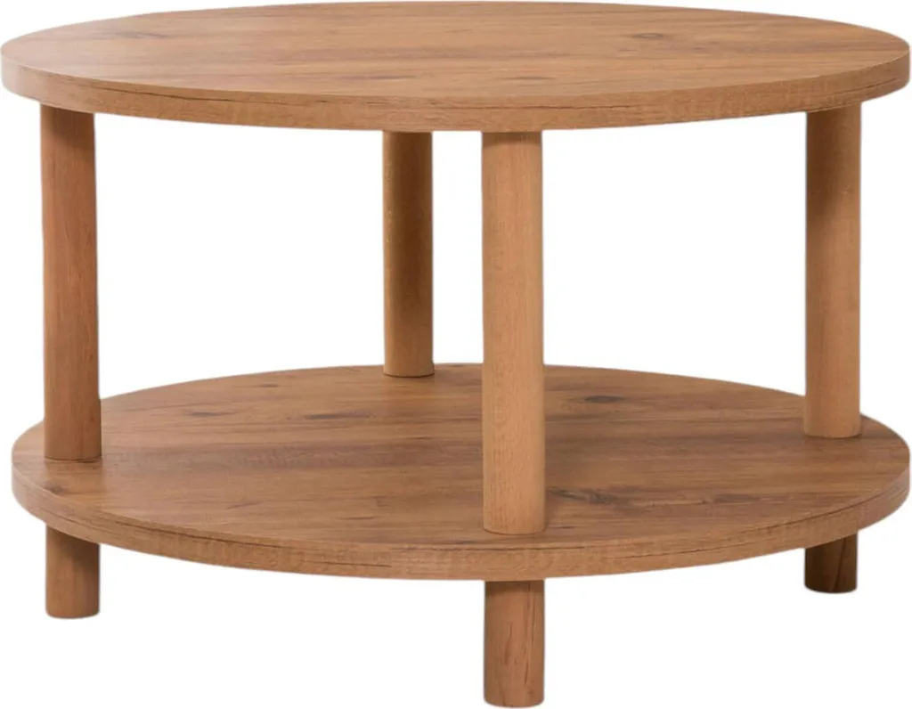 Table Basse de Salon Oniferi 70cm Chêne Marron pour Rangement Journaux
