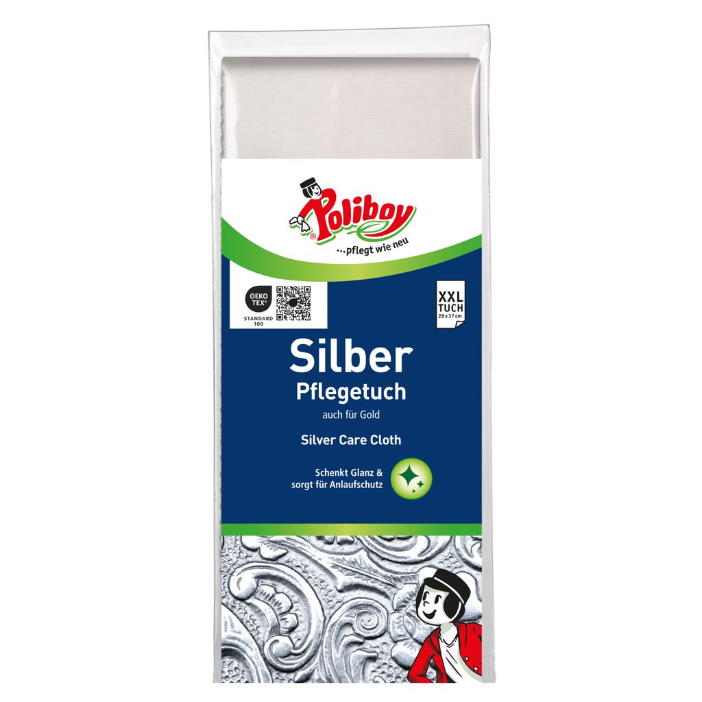 Poliboy Silber Pflegetuch - Größe ca. 28x37cm, Reinigung & Produktbild 