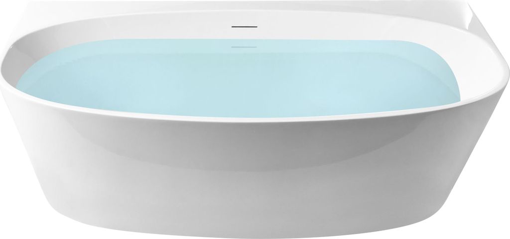 BELIANI Badewanne Weiß Acryl 170 x 80 cm Oval Modernes Design Wandbadewanne Vorwandbadewanne Badezimmer