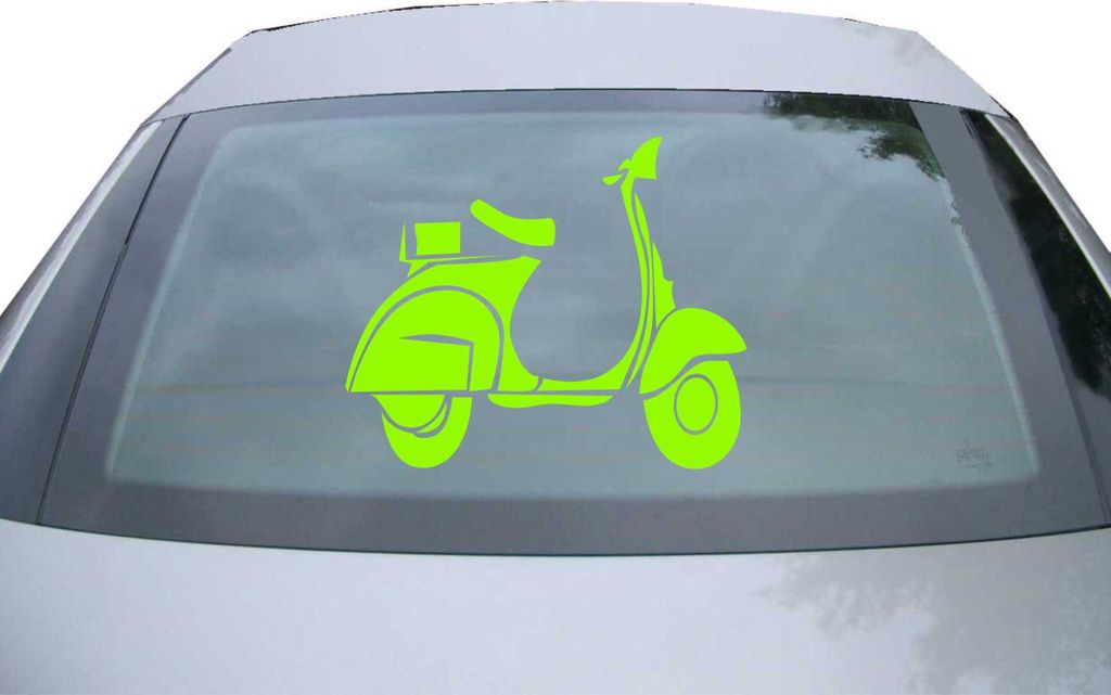 Indigos UG - Aufkleber Heckscheibe & Motorklappe DE7062 - neongrün - 600x496 mm - Scooter Custom Roller - Auto Scheiben Fenster Heckklappe Tuning ...
