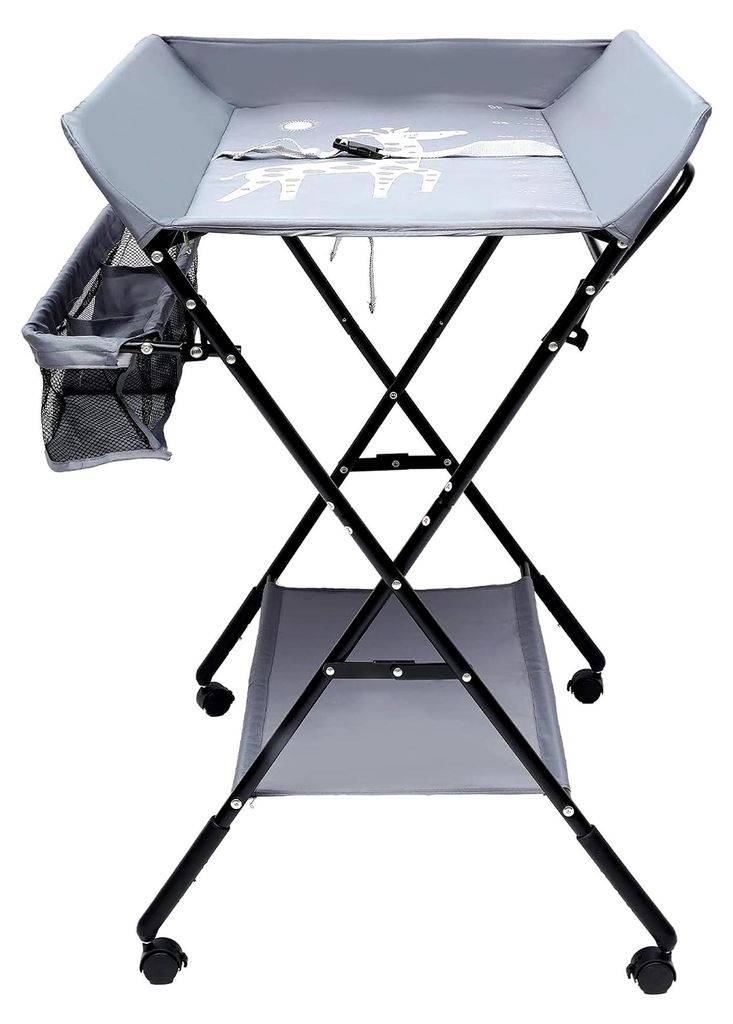 Mobiler Wickeltisch,Baby Wickelkombi klappbare Wickelkommode Baby Klappbarer Wickeltisch mobiler Badewanne Klappbar Wickelauflage Ablagefächer mit...