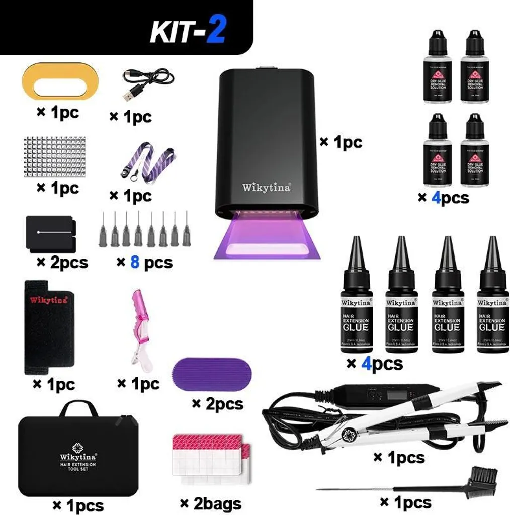 Kit pour poser des extensions de cheveux seul avec colle KIT-2