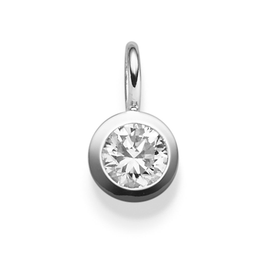 Solitär Anhänger mit Diamant Brillant 0,25ct. 750 Gold Weißgold Halsschmuck