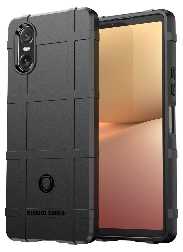 Für Sony Xperia 10 VI Rugged Shield Schock TPU Schutz Hülle Cover Case Schwarz