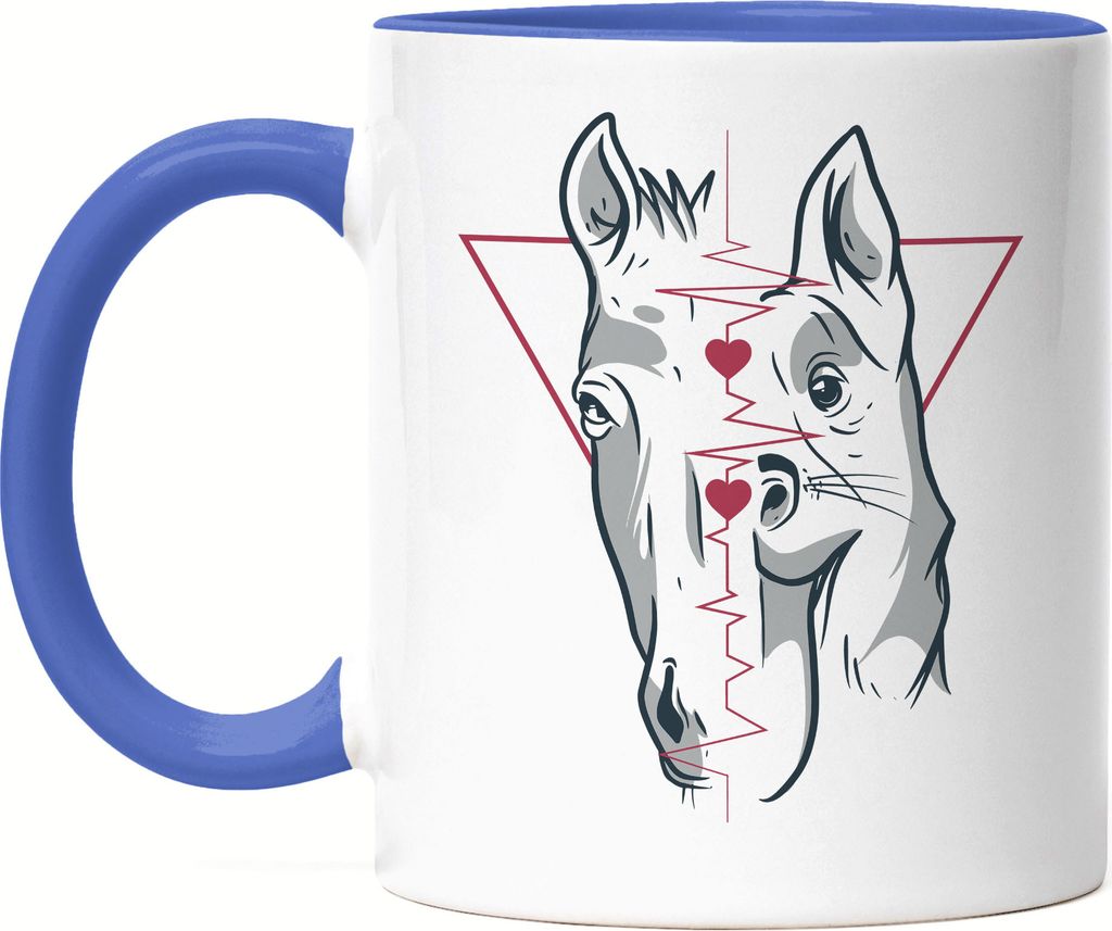 Hund Pferd Tasse Blau Tierliebhaber Pferdeliebhaber Pferdeflüsterer Hundeliebhaber Reiten Hobbie Liebe Tiere