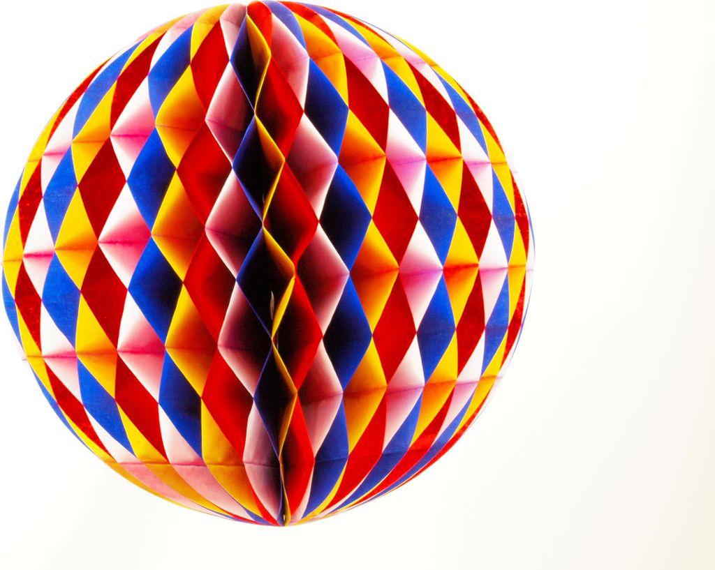 Wabenball 30cm Fastnacht rot-weiß-blau-gelb Produktbild 