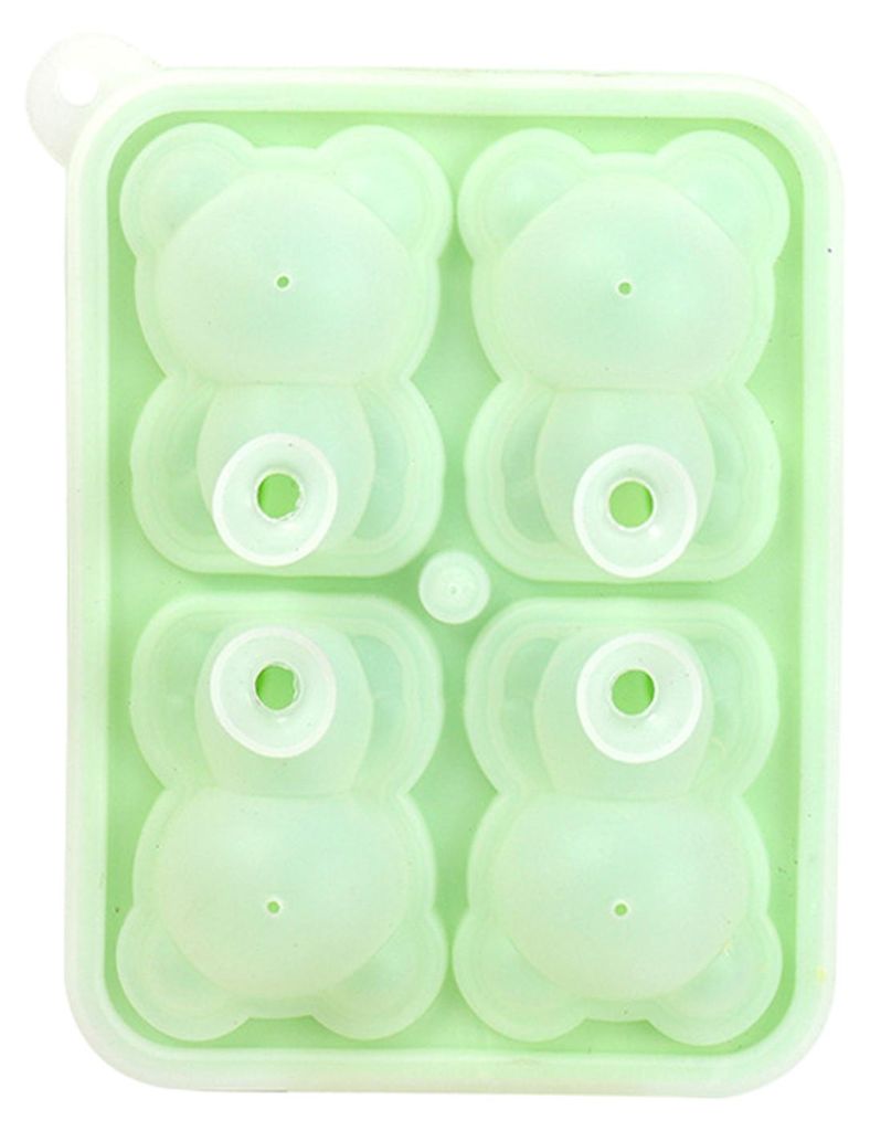 Eiswürfelform in Bärenform aus Silikon mit leicht zu lösendem Griff für den Gefrierschrank – Niedlicher Eiswürfelbereiter in Tierform für C...