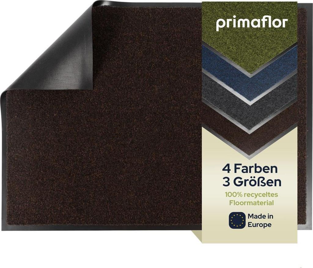 Primaflor Schmutzfangmatte GREEN & CLEAN - Braun - 90x150cm - 4 Farben & 3 Größen - Strapazierfähige Türmatte, Rutschfester Türvorleger, Saube...