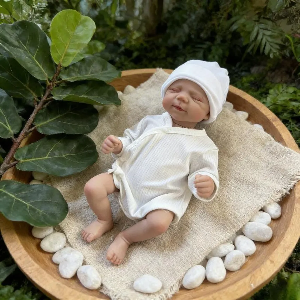 Bébé Reborn sans Entretien : Cheveux Peints et Corps Coton Doux 48 cm