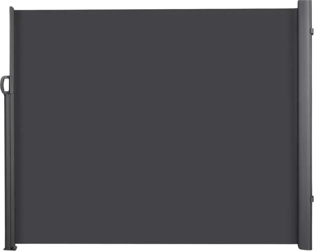Paravent latéral rétractable gris 350 x 180 cm pour jardin et terrasse