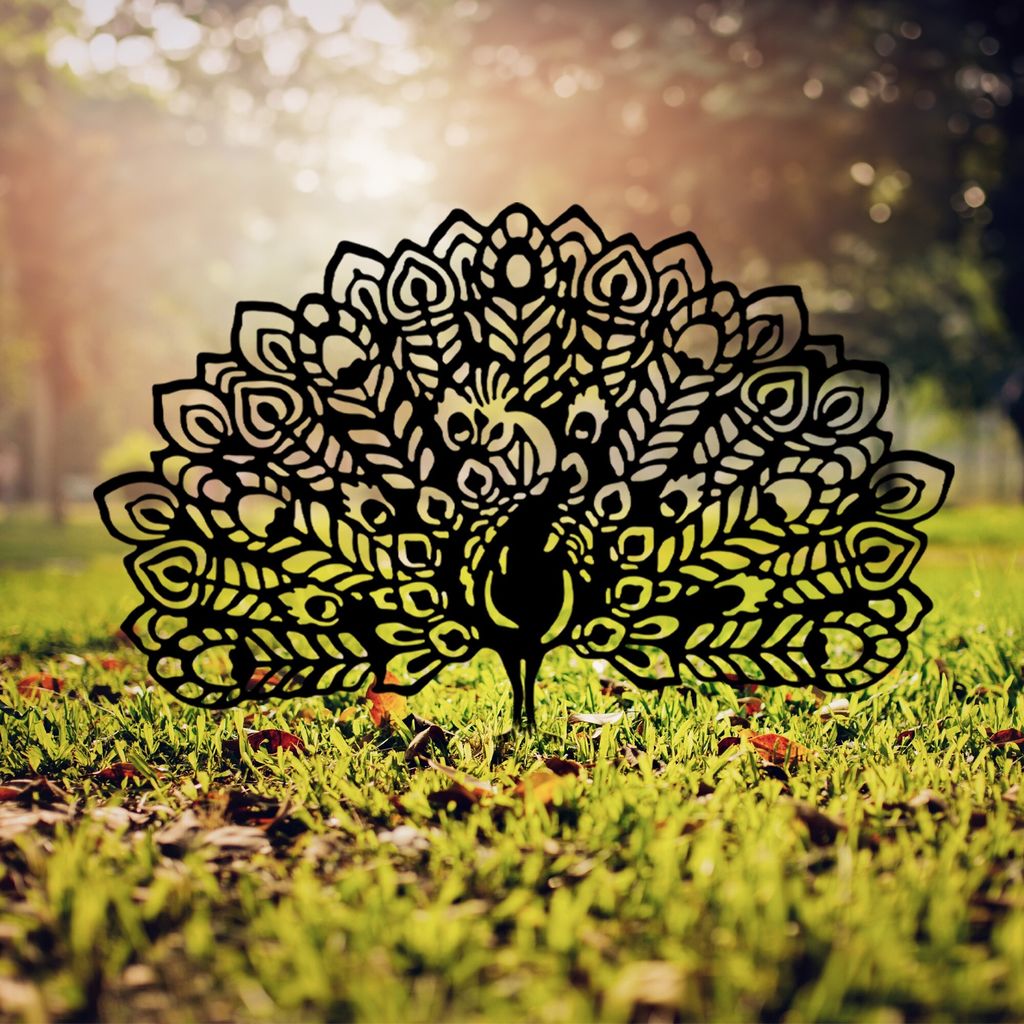 Evila Originals, Peacock 01, Dekoratives Objekt, Schwarz, 53 x 61 cm