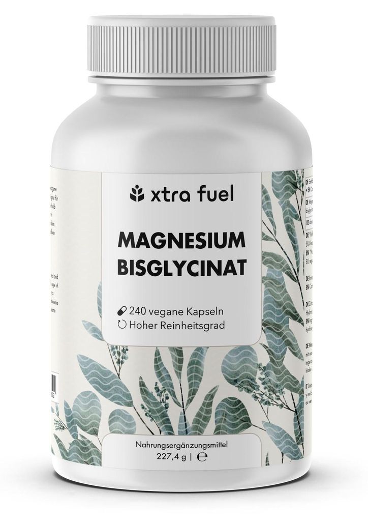 Magnesium Bisglycinat - Chelat-Formel mit 315 mg elementarem Magnesium – 1x Dose (240x Bisglycinat Kapseln)
