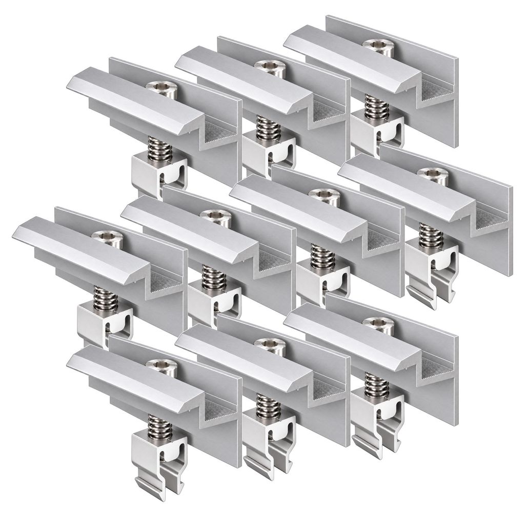 10x Endklemme Klickfix silber 30-40mm Solarmodul Halterung Produktbild 